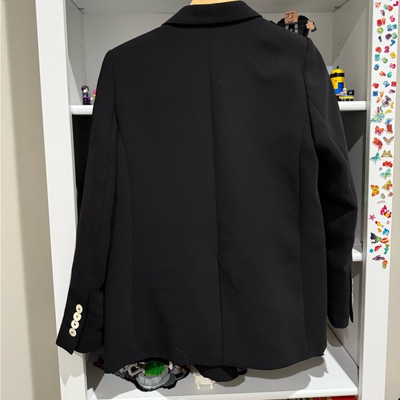 Mango MNG Women’s Double Breasted Black Blazer With Contrast Stitching Size M - Picture 5 of 7